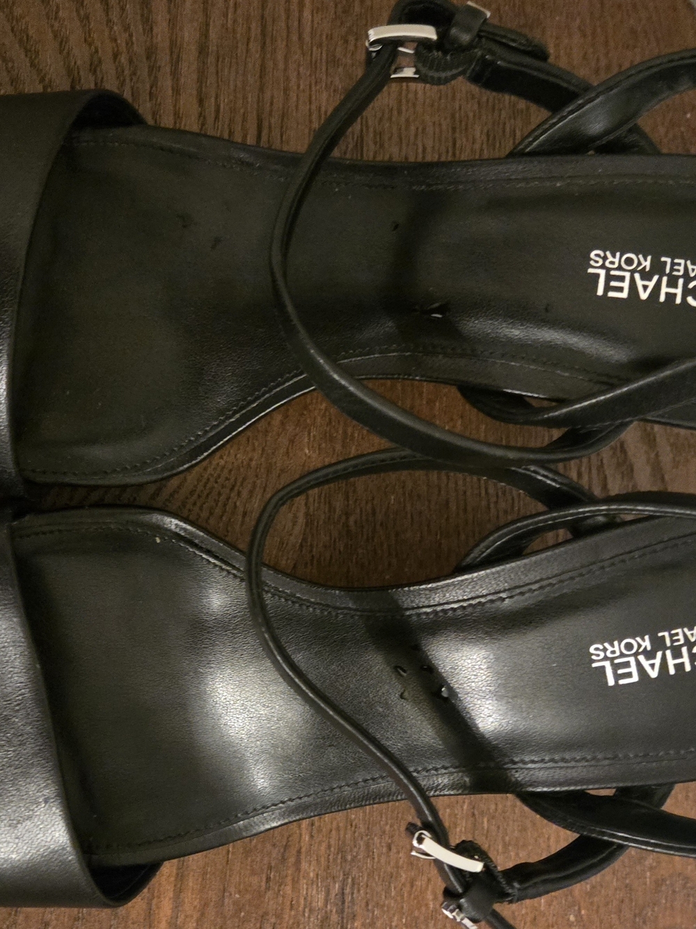 Michael Kors Black Leather Ankle-Strap Heels